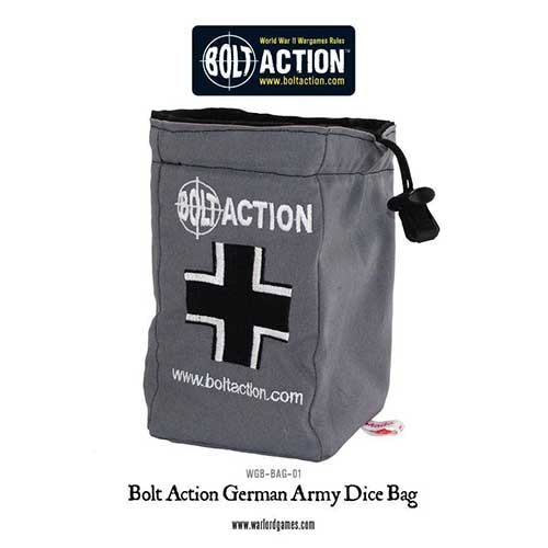 Bolt Action German Army Dice Bag &amp; Order Dice (Grey)