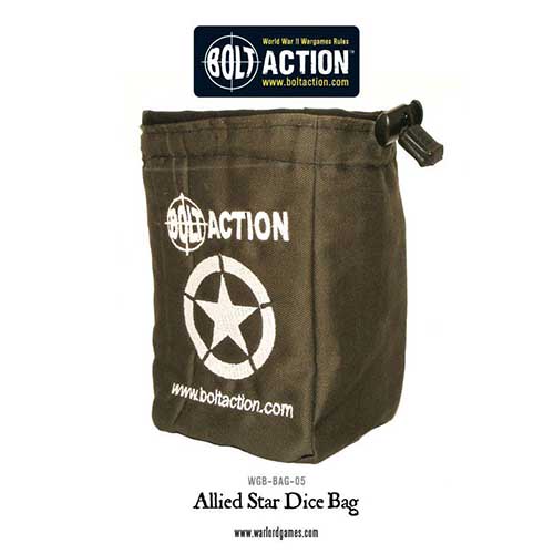 Bolt Action Allied Star Dice Bag &amp; Order Dice (Green)
