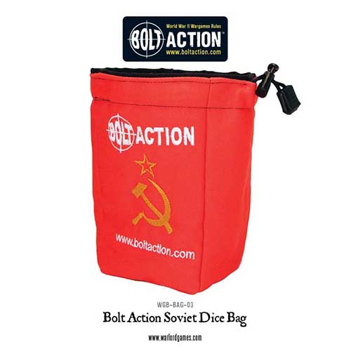 Bolt Action Soviet Dice Bag &amp; Order Dice (Red)